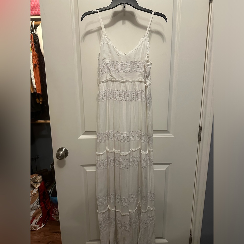 White maxi dress
